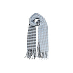 Only - Sophisticated Soft Check Fringe Scarf - Blue Grey Only