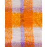 Only - Vibrant Checked Fringe Scarf - Orange Only