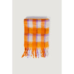 Only - Vibrant Checked Fringe Scarf - Orange Only