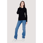 Guess - Sophisticated Cotton Crew Neck Sweatshirt with Cuff Buttons - Black Guess
