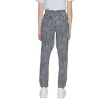 Only - Relaxed Geometric Print Viscose Trousers - Black White Only