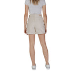 B.Young - Relaxed High-Waisted Turn-Up Hem Cotton Shorts - Beige B.Young