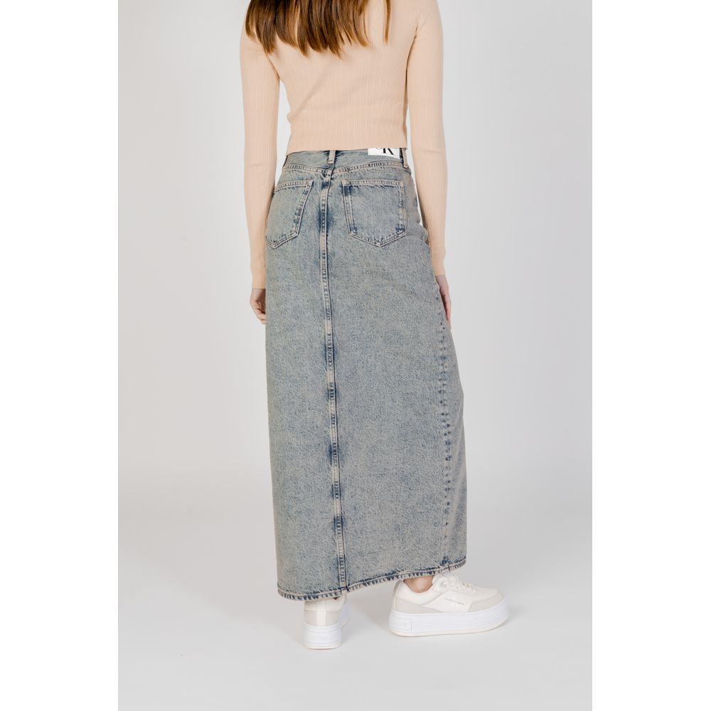 Calvin Klein Jeans - Effortless Front Split Maxi Denim Skirt - Blue Calvin Klein Jeans