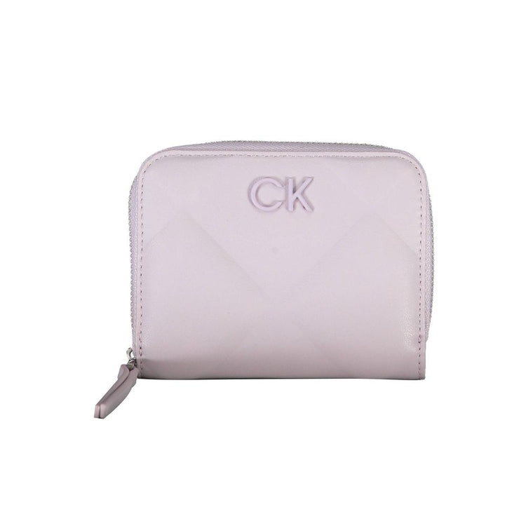 Calvin Klein - Elegant quiltet pung med lynlås hele vejen rundt og RFID-beskyttelse - lilla 