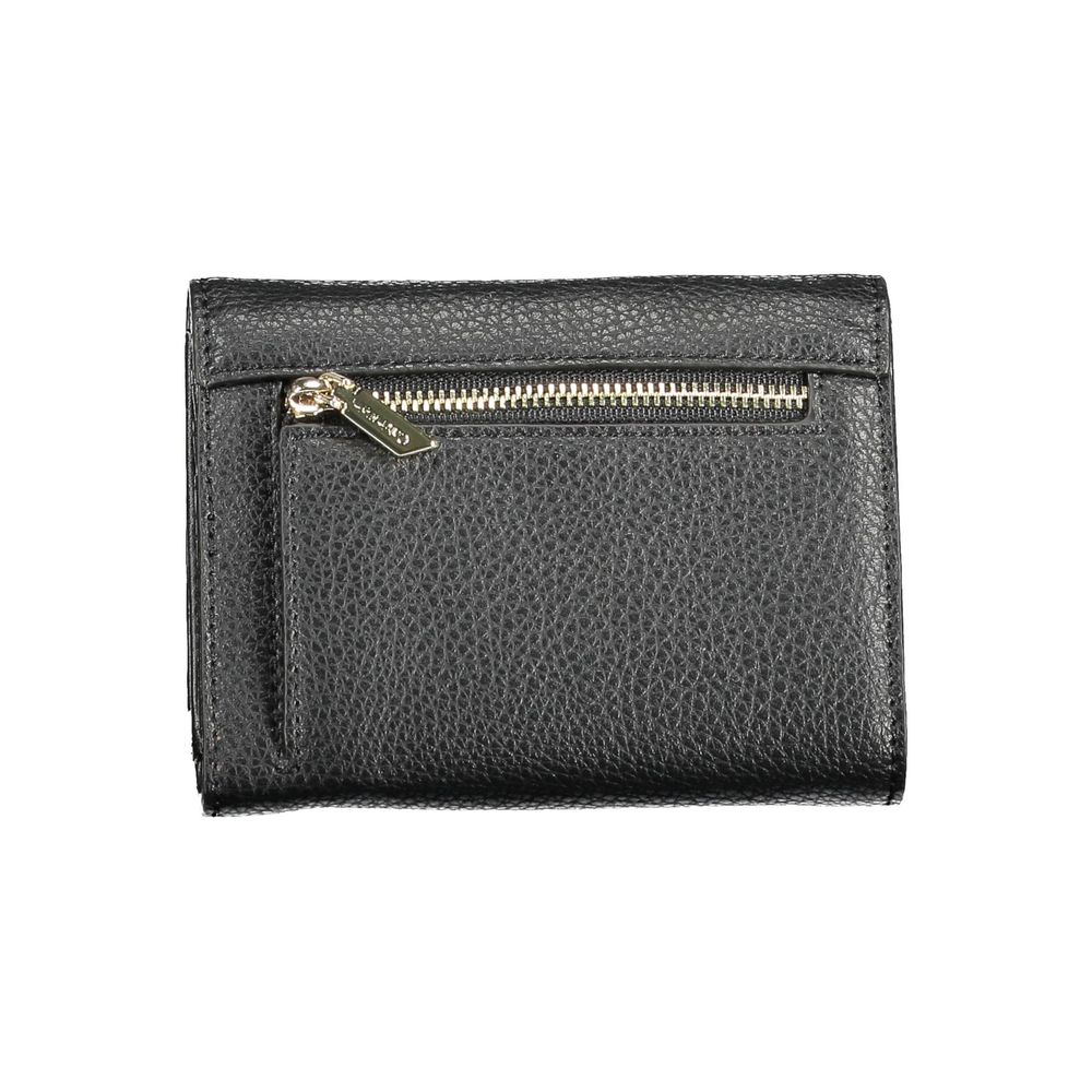 Calvin Klein - Sleek Textured Polyethylene Wallet with Zip Coin Pocket - Black Calvin Klein