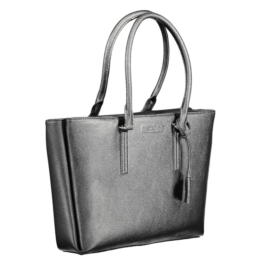 Calvin Klein - Sleek Textured Polyethylene Structured Shoulder Bag - Black Calvin Klein