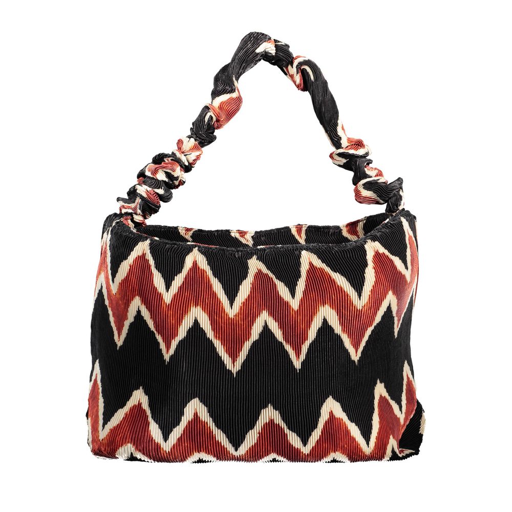 Desigual - Bold Pleated Geometric Print Shoulder Bag - Black Multi Desigual