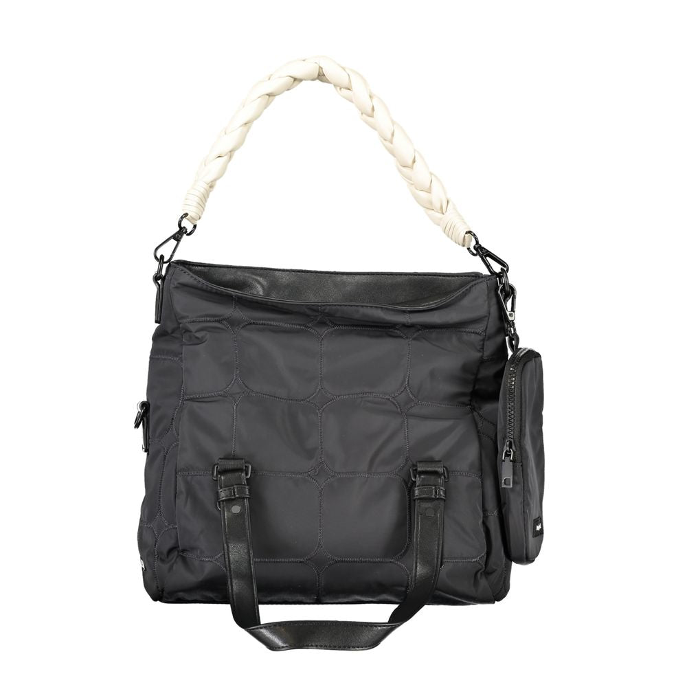 Desigual - Functional Quilted Tote Bag with Braided Handle - Black Desigual