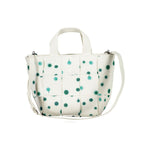 Desigual - Playful Woven Polka Dot Tote Bag with Chain Strap - White Green Desigual