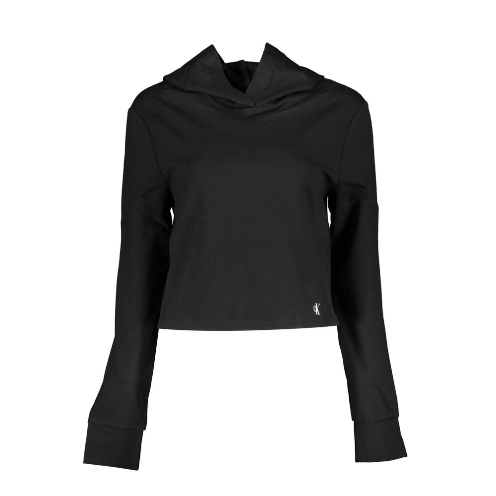 Calvin Klein - Sleek Viscose Blend Cropped Hoodie - Black Calvin Klein