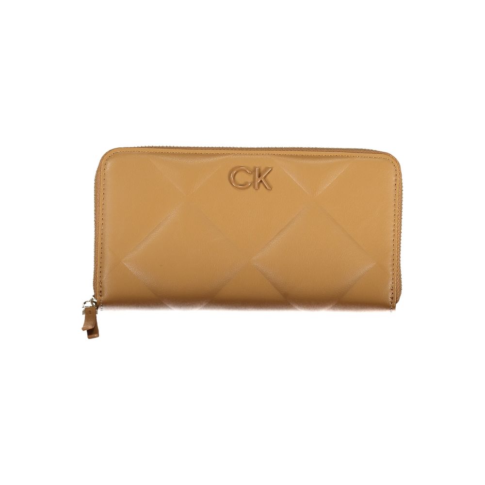 Calvin Klein - Polished Quilted Zip-Around Wallet with RFID Block - Brown Calvin Klein