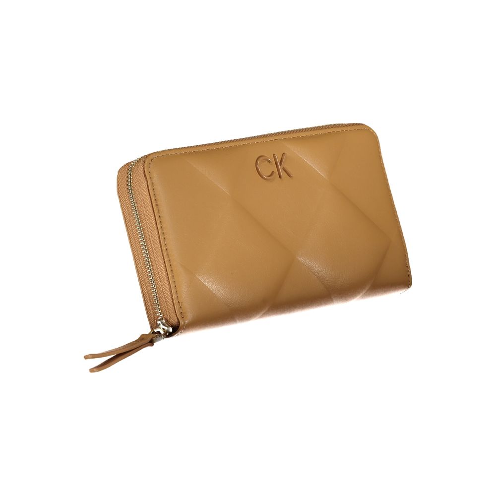 Calvin Klein - Polished Quilted Zip-Around Wallet with RFID Block - Brown Calvin Klein