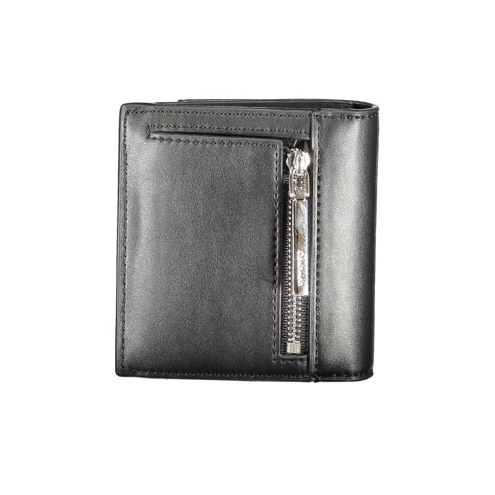 Calvin Klein - Sleek RFID Blocking Zip Wallet with Metallic Logo - Black Calvin Klein