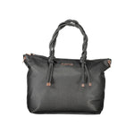 Valentino - Sophisticated Braided Handle Polyethylene Tote Bag - Black Mario Valentino