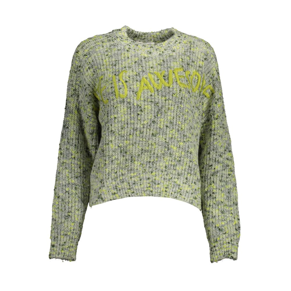Desigual - Bold Embroidered Graphic Relaxed Sweater - Green Desigual