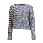 Desigual - Bold Mixed-Knit Textured Round Neck Sweater - Blue Desigual