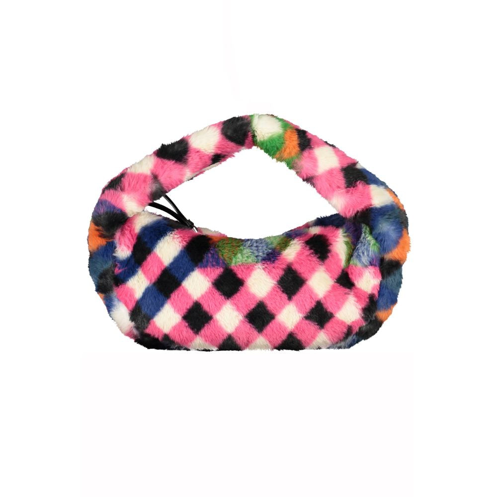 Desigual - Playful Plush Checked Faux Fur Shoulder Bag - Multicolor Desigual