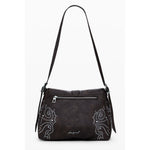 Desigual - Edgy Studded Western Shoulder Bag With Buckle Detail - Brown Desigual