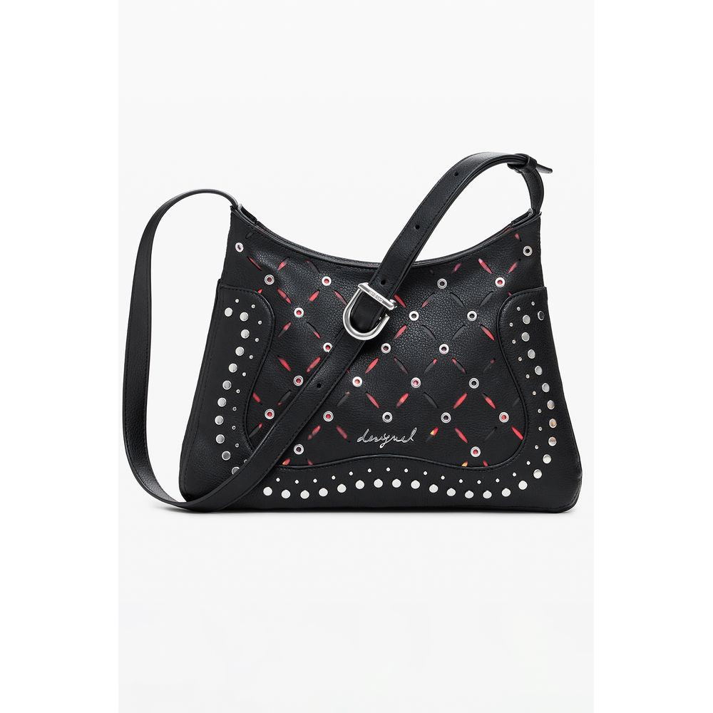Desigual - Edgy Studded Polyethylene Shoulder Bag - Black Desigual