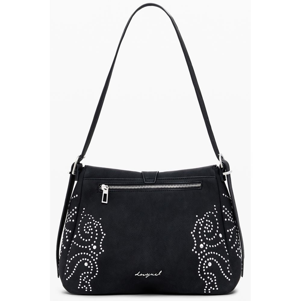 Desigual - Edgy Studded Polyethylene Shoulder Bag - Black Desigual
