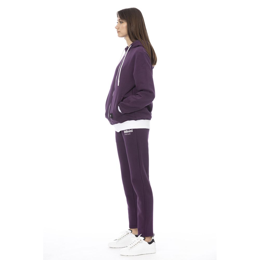 Baldinini Trend - Relaxed Cotton Fleece Zip-Up Hoodie & Jogger Set - Purple Baldinini Trend