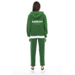 Baldinini Trend - Relaxed Bicolor Cotton Zip-Up Hoodie & Jogger Set - Green Baldinini Trend