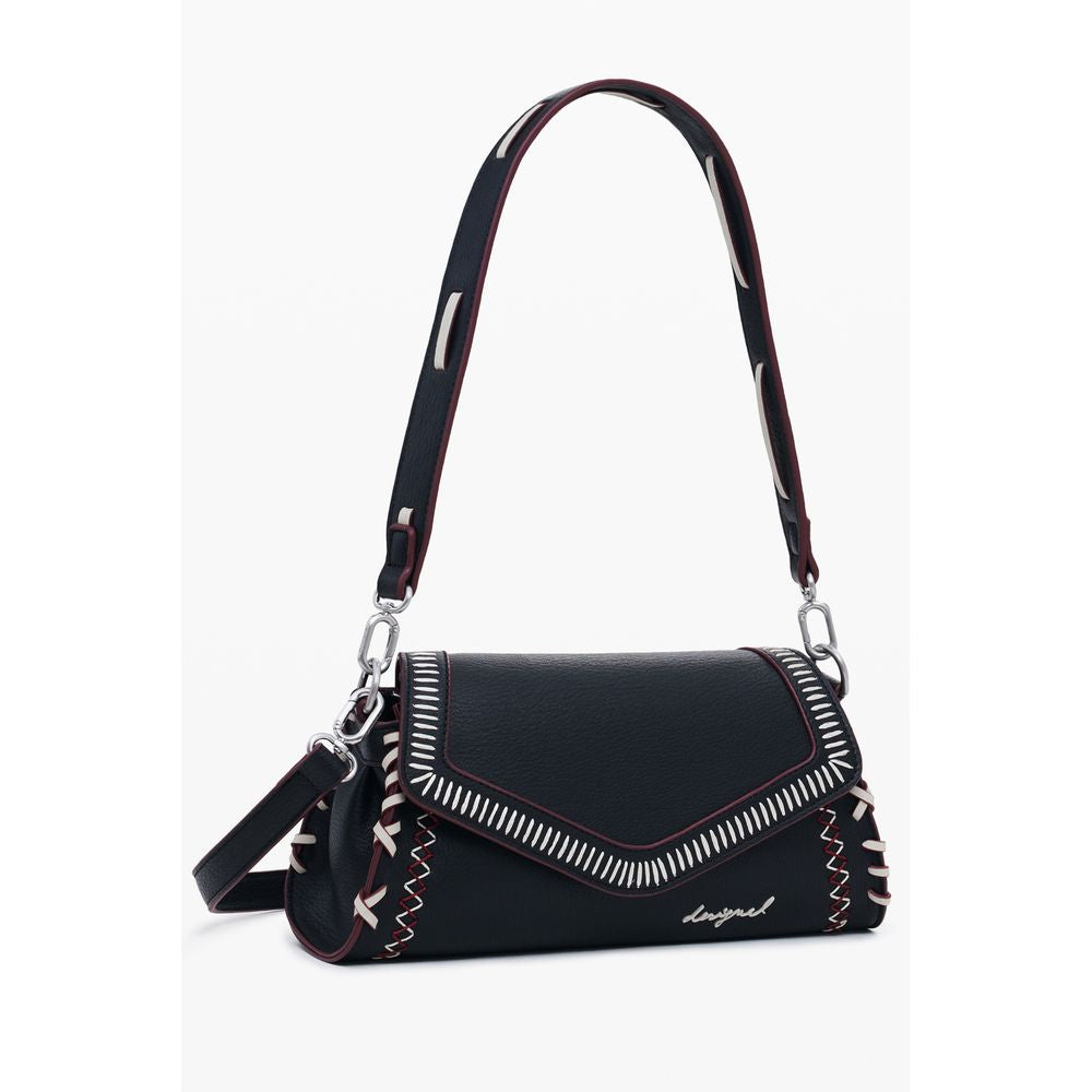 Desigual - Bold Relief Print Structured Shoulder Bag - Black Desigual