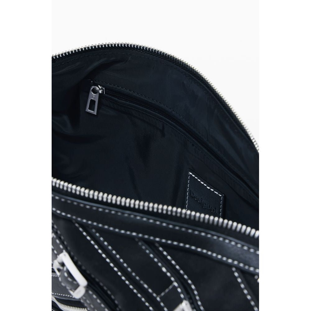 Desigual - Edgy Buckle Detail Polyethylene Shoulder Bag - Black Desigual