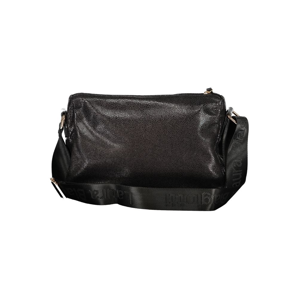 Laura Biagiotti - Sleek Textured Adjustable Shoulder Bag - Black Laura Biagiotti