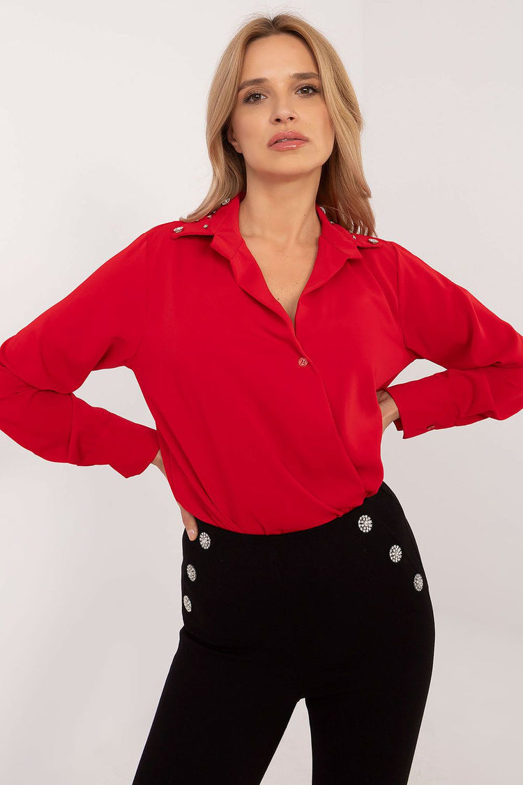  Langærmet skjortemodel 203400 Italy Moda 