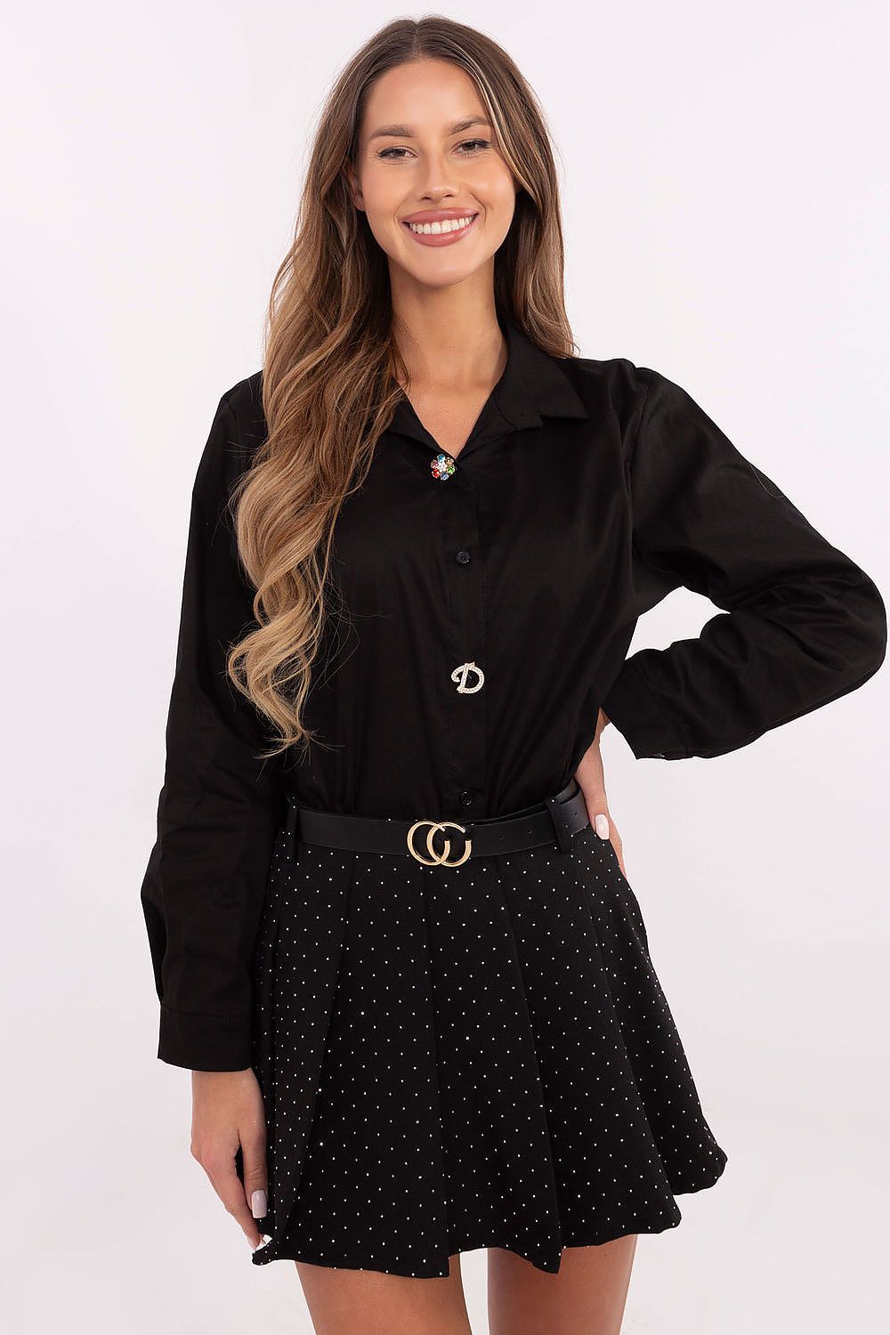  Langærmet skjorte model 204396 Italy Moda 