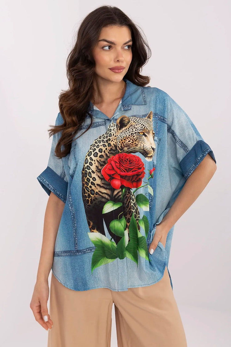  Langærmet skjorte model 210971 Italy Moda 