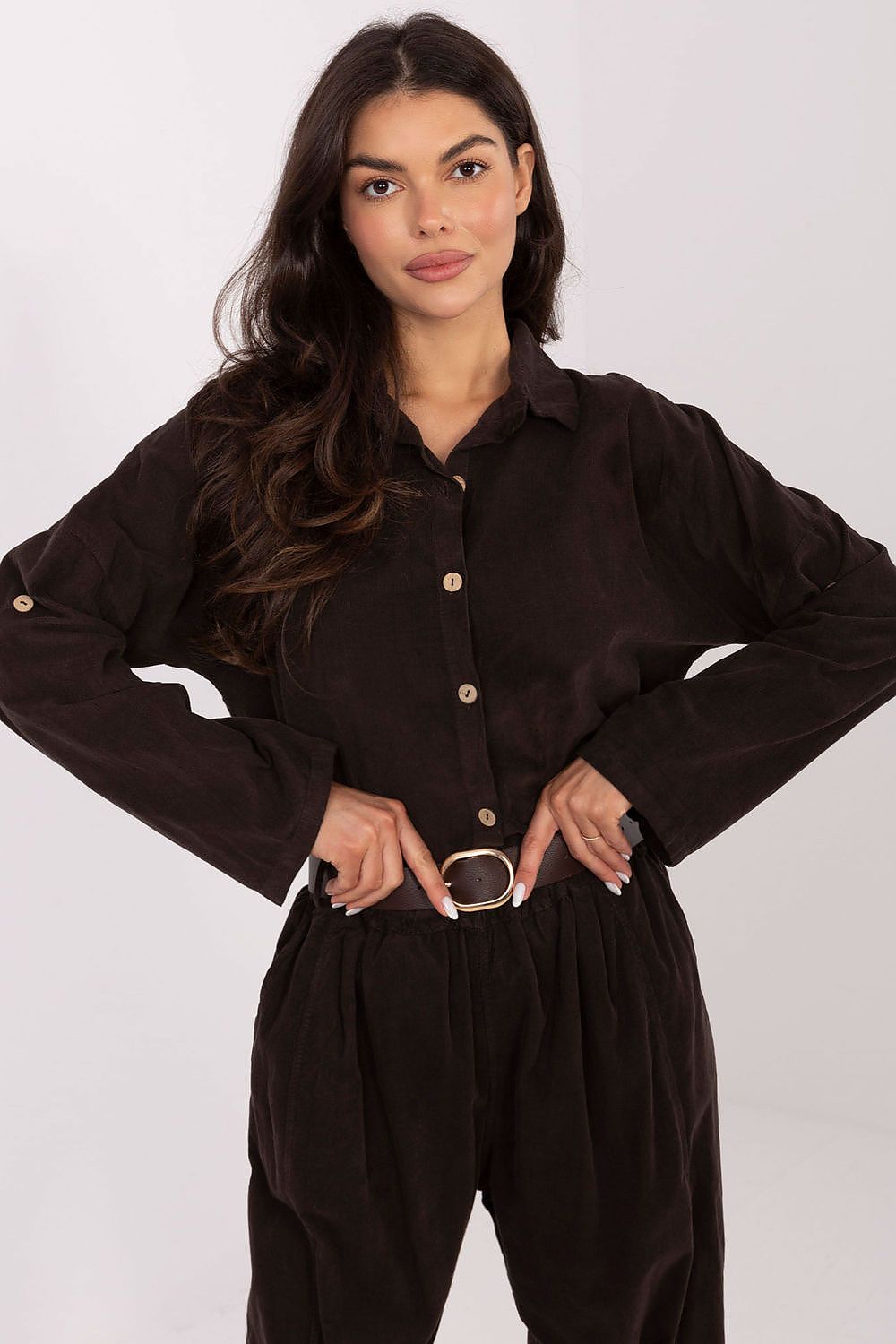  Langærmet skjorte model 220827 Italy Moda 