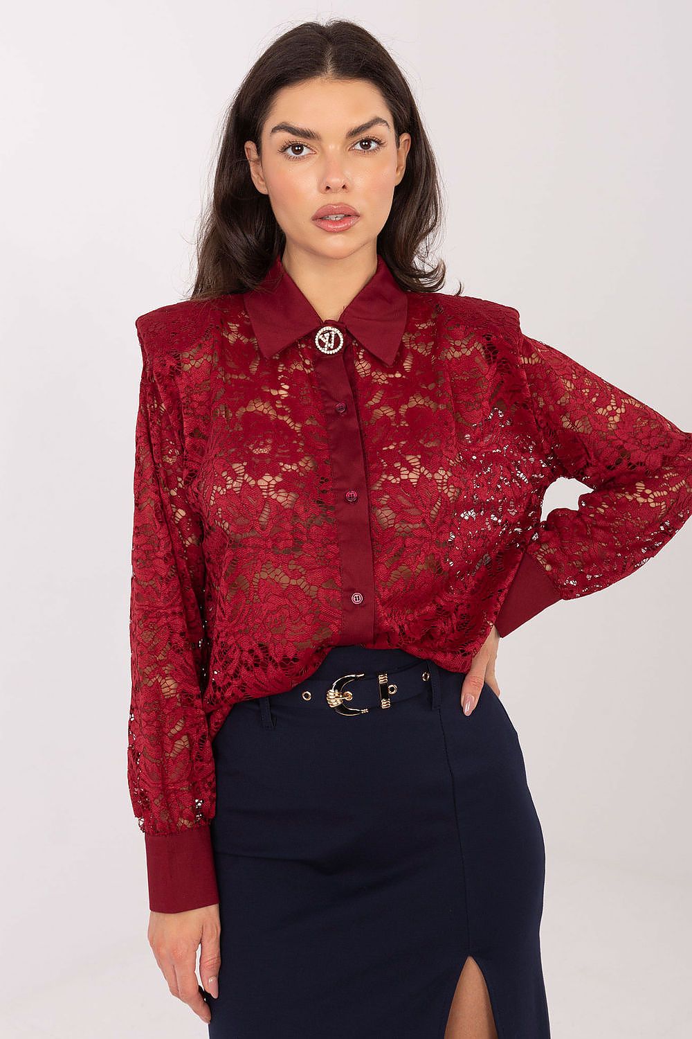  Langærmet skjorte model 222319 Italy Moda 
