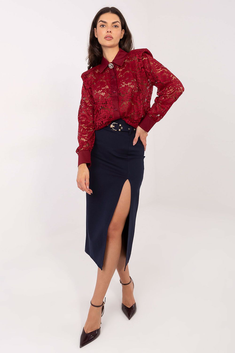  Langærmet skjorte model 222319 Italy Moda 