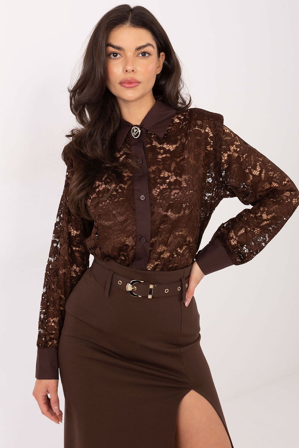  Langærmet skjorte model 222321 Italy Moda 