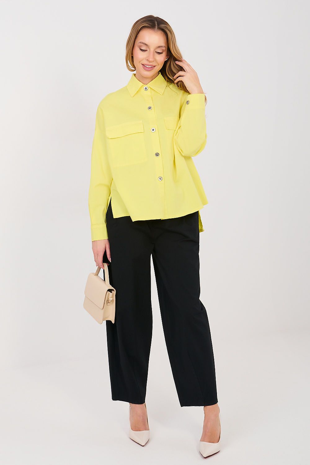  Langærmet skjorte model 224197 Italy Moda 