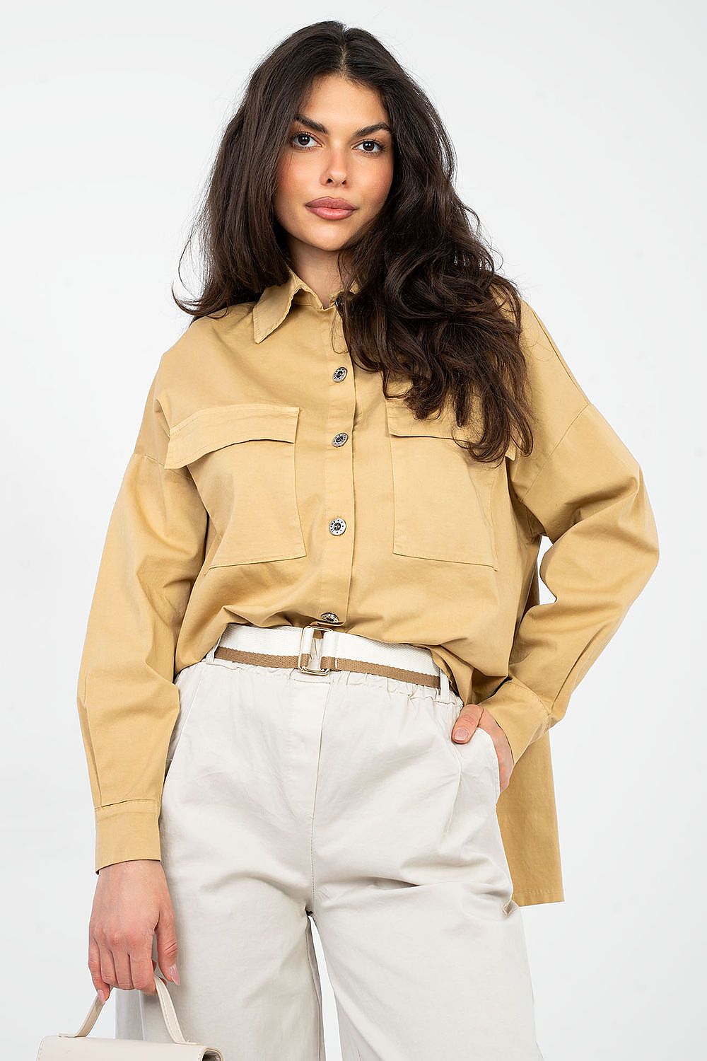  Langærmet skjorte model 224200 Italy Moda 