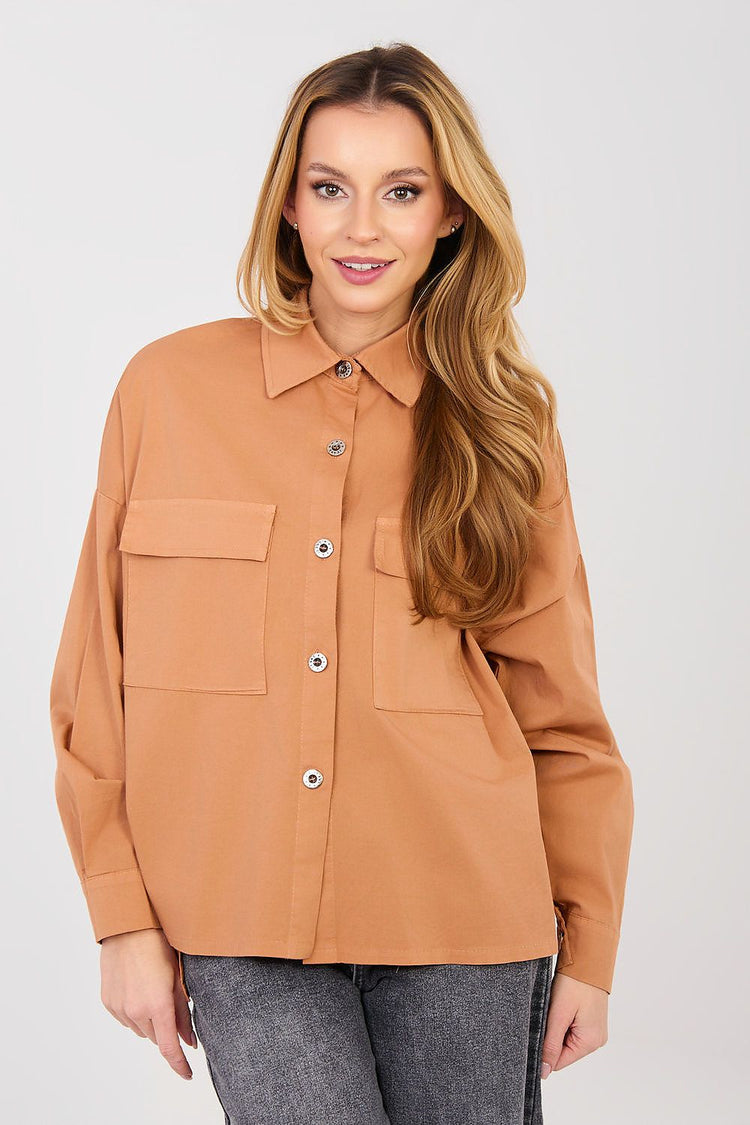  Langærmet skjorte model 224201 Italy Moda 