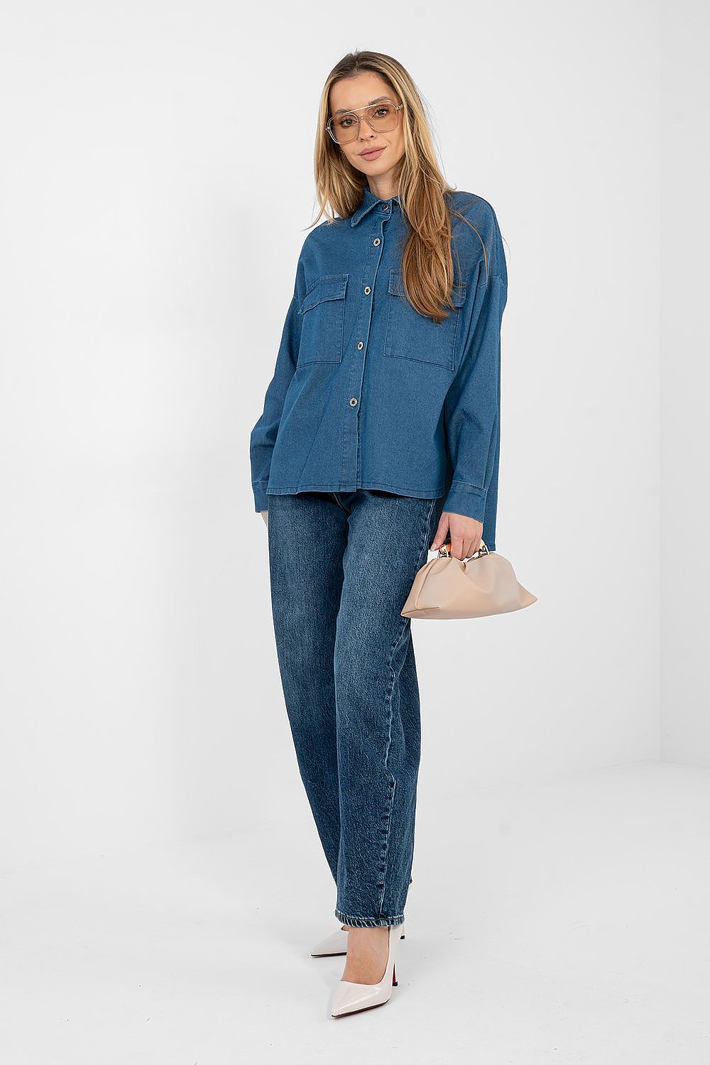  Langærmet skjorte model 224204 Italy Moda 
