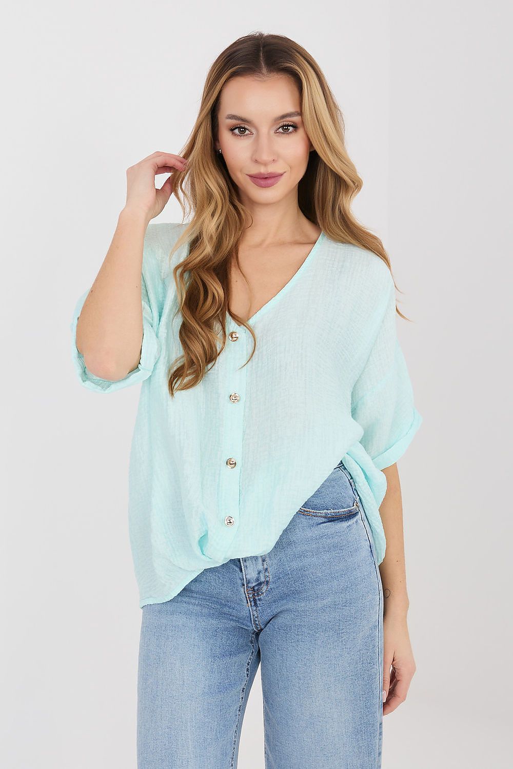  Kortærmet skjorte model 225511 Italy Moda 