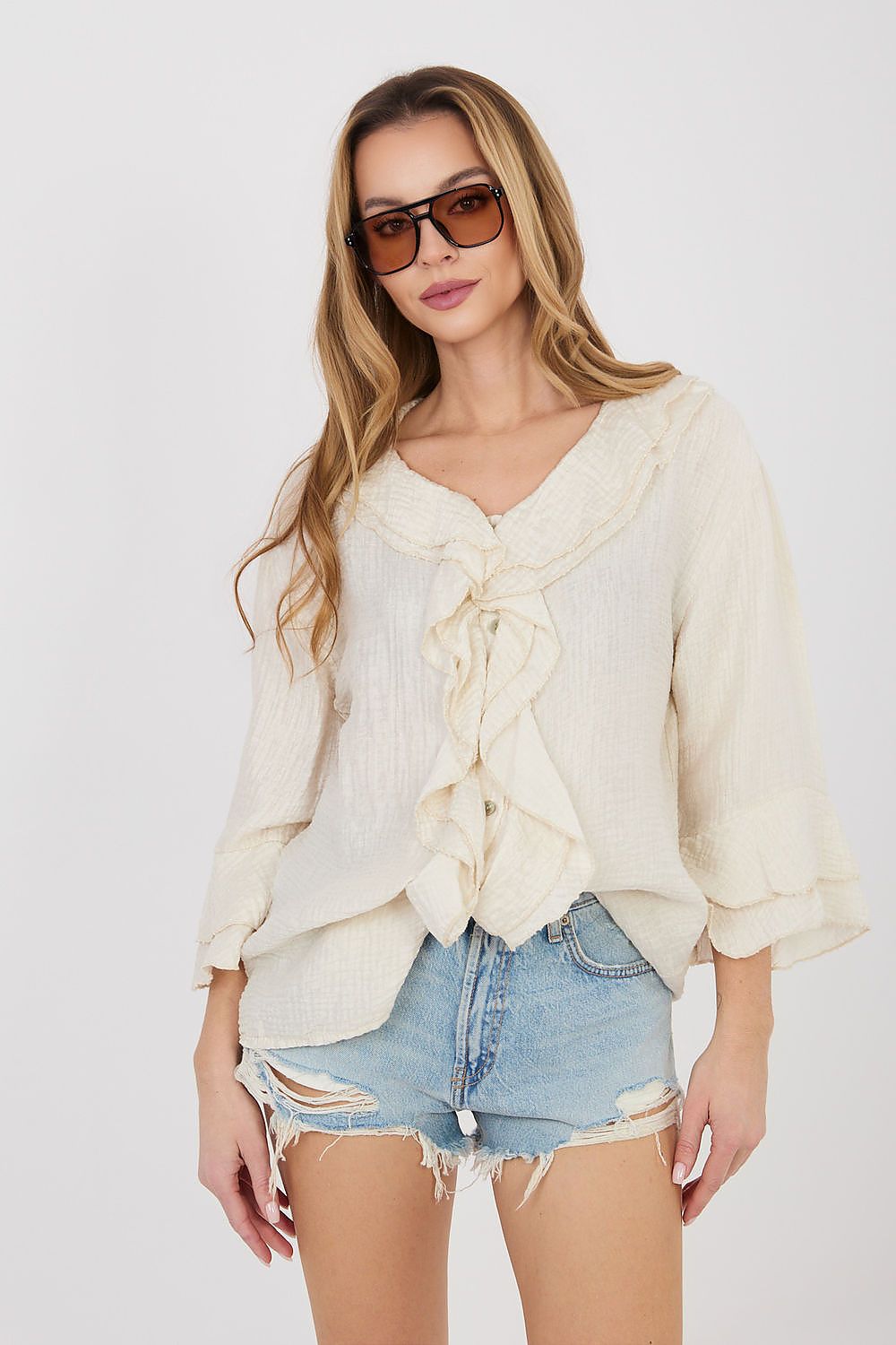  Langærmet skjorte model 225519 Italy Moda 