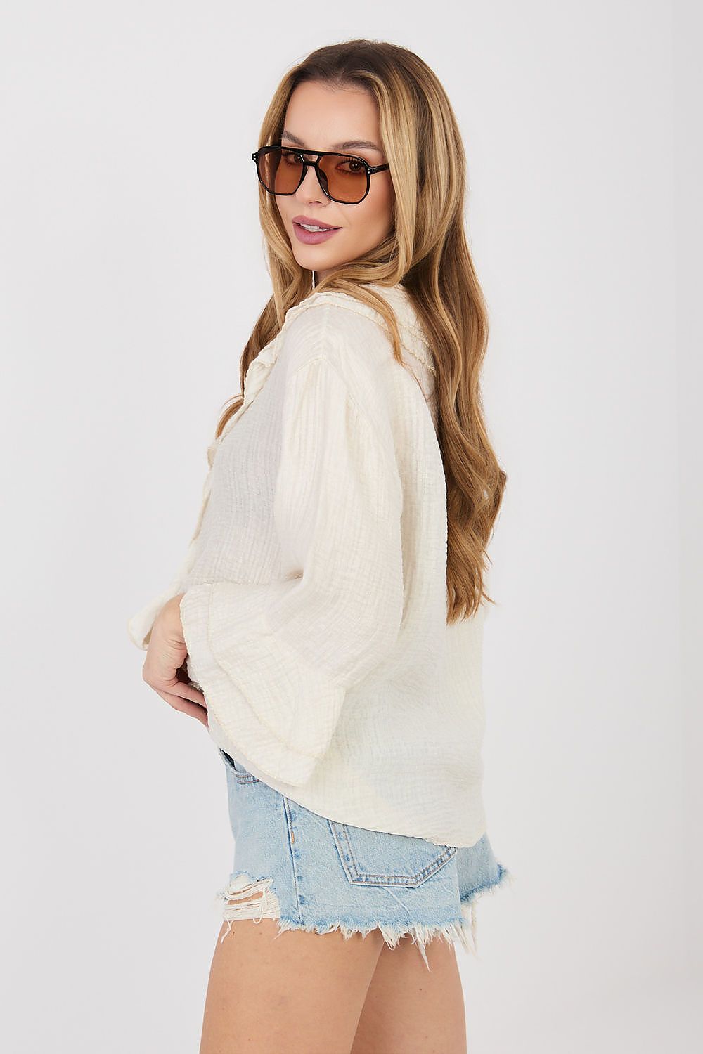  Langærmet skjorte model 225519 Italy Moda 