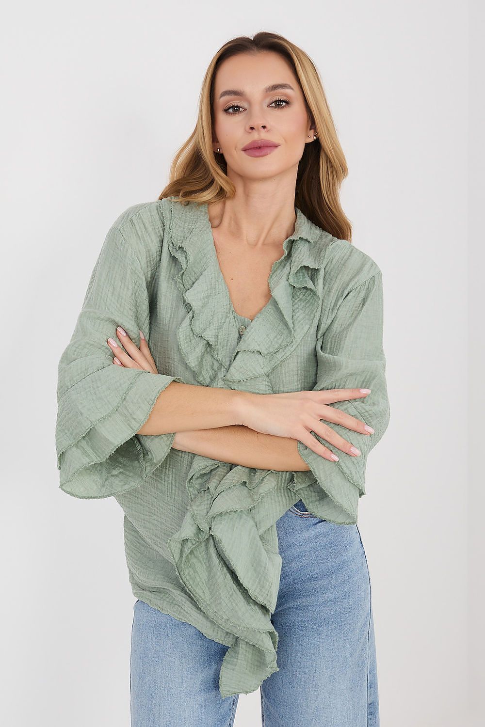  Langærmet skjorte model 225521 Italy Moda 