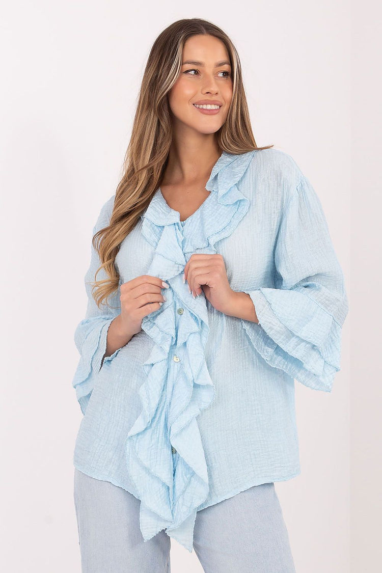  Langærmet skjorte model 226239 Italy Moda 