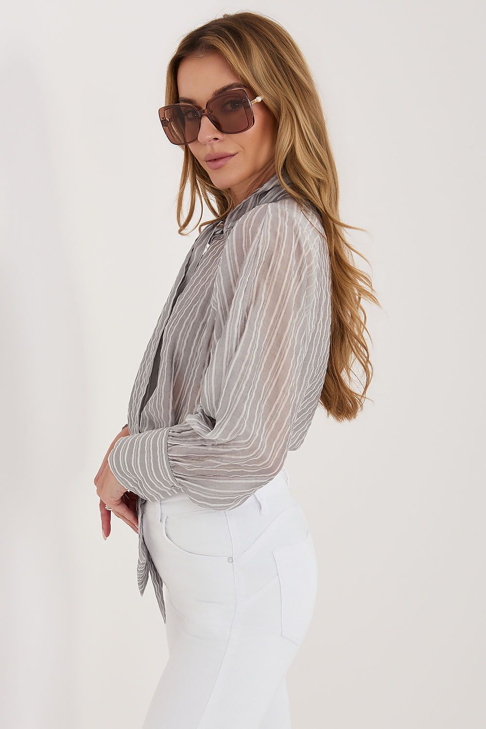  Langærmet skjorte model 226442 Italy Moda 