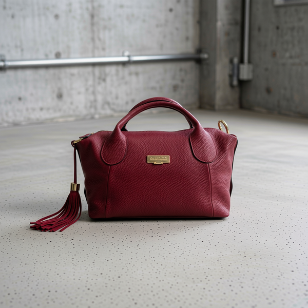 Baldinini Trend - Textured Cowhide Shoulder Bag with Tassel - Red Baldinini Trend