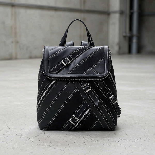 Desigual - Edgy Polyethylene Backpack with Contrast Stitching - Black Desigual